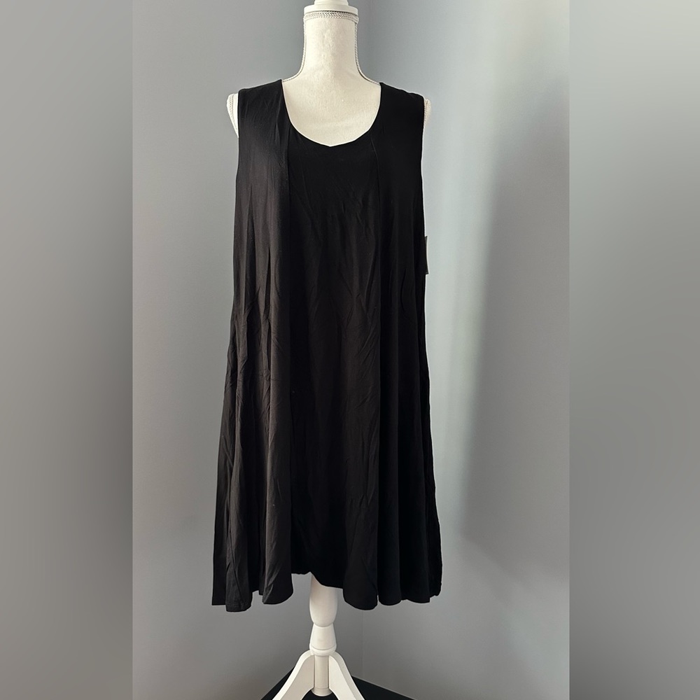 WORKSHOP Republic Clothing Cut and Sew Black Sleeveless Dress Size Large NWT